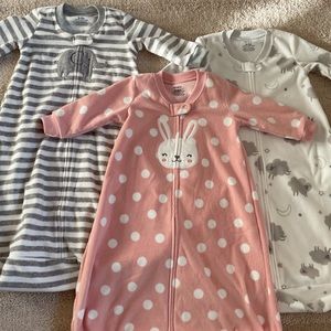 Carter’s baby fleece sleep sack wearable blanket bundle lot of 3 6-9 months